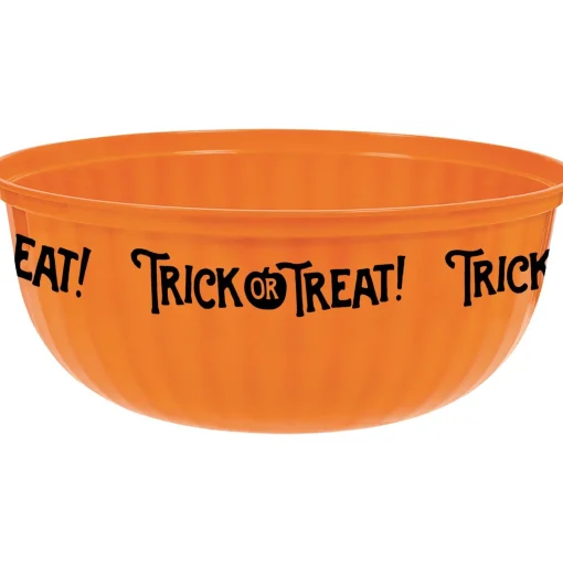 Party City Orange Trick-Or-Treat Plastic Serving Bowl| Wicked Haunting