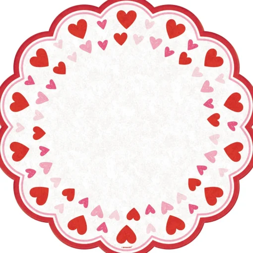 Cheap Pink & Red Heart Paper Doilies, 12In, 12Ct Baking Supplies
