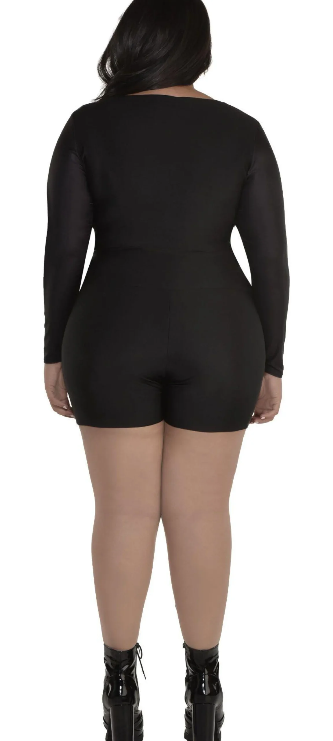 Sale Plus Size Skeleton Crop Top & Biker Shorts Set For Adults Women Sexy