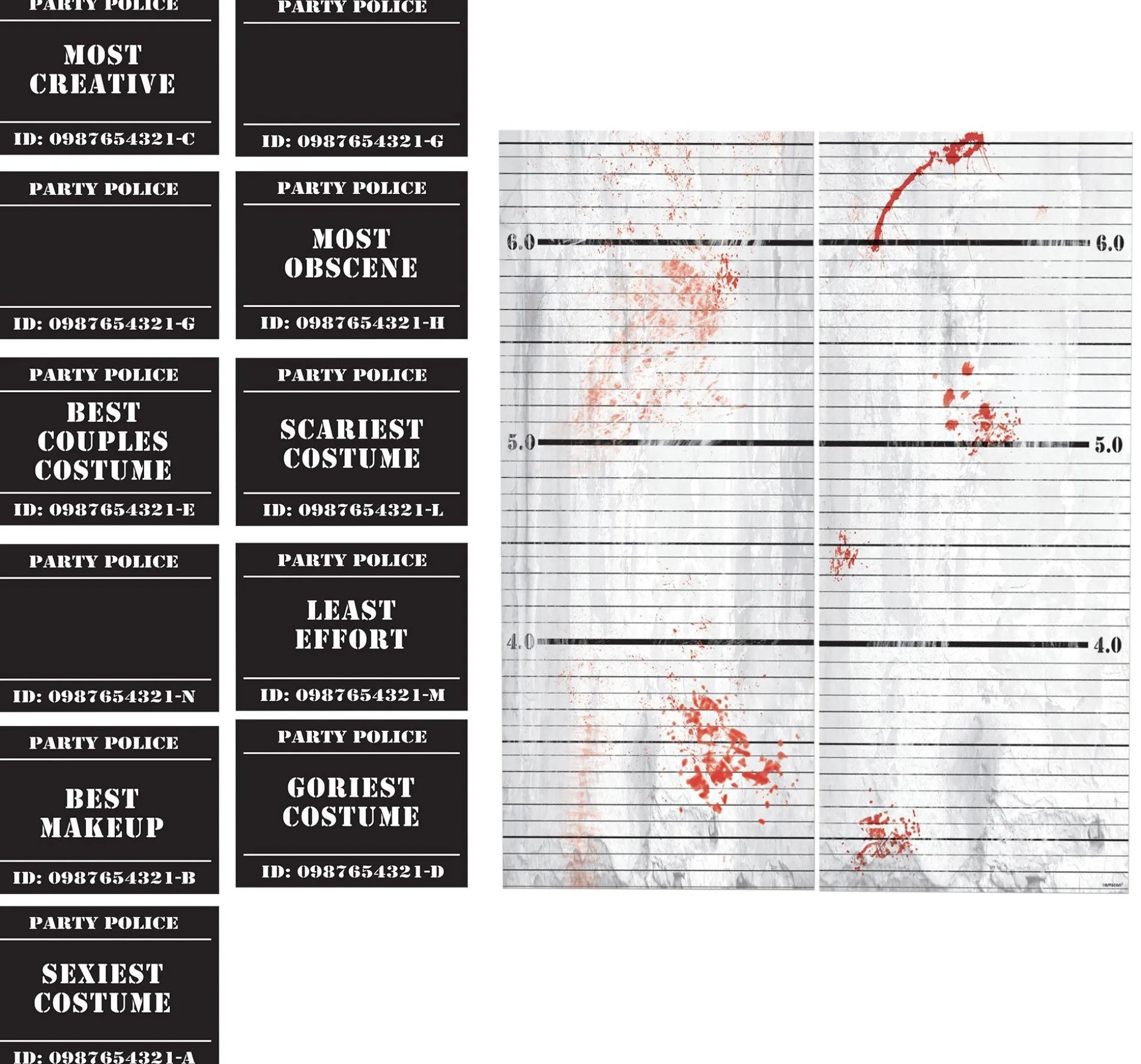 Party City Police Lineup Scene Setter With Photo Booth Props 14Pc| Window & Wall Décor