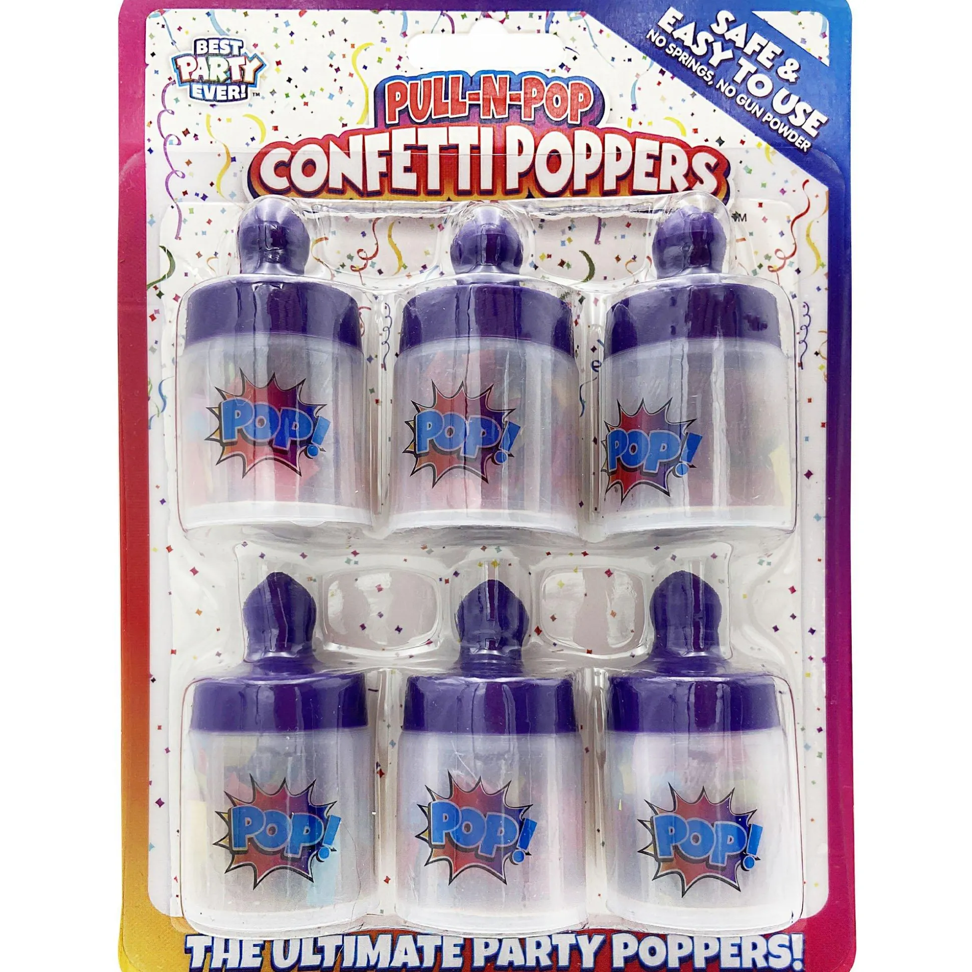 Online Pull-N-Pop Confetti Party Poppers, 6Ct Baking Supplies
