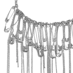 Best Punk Rock Silver Safety Pin Necklace Jewelry