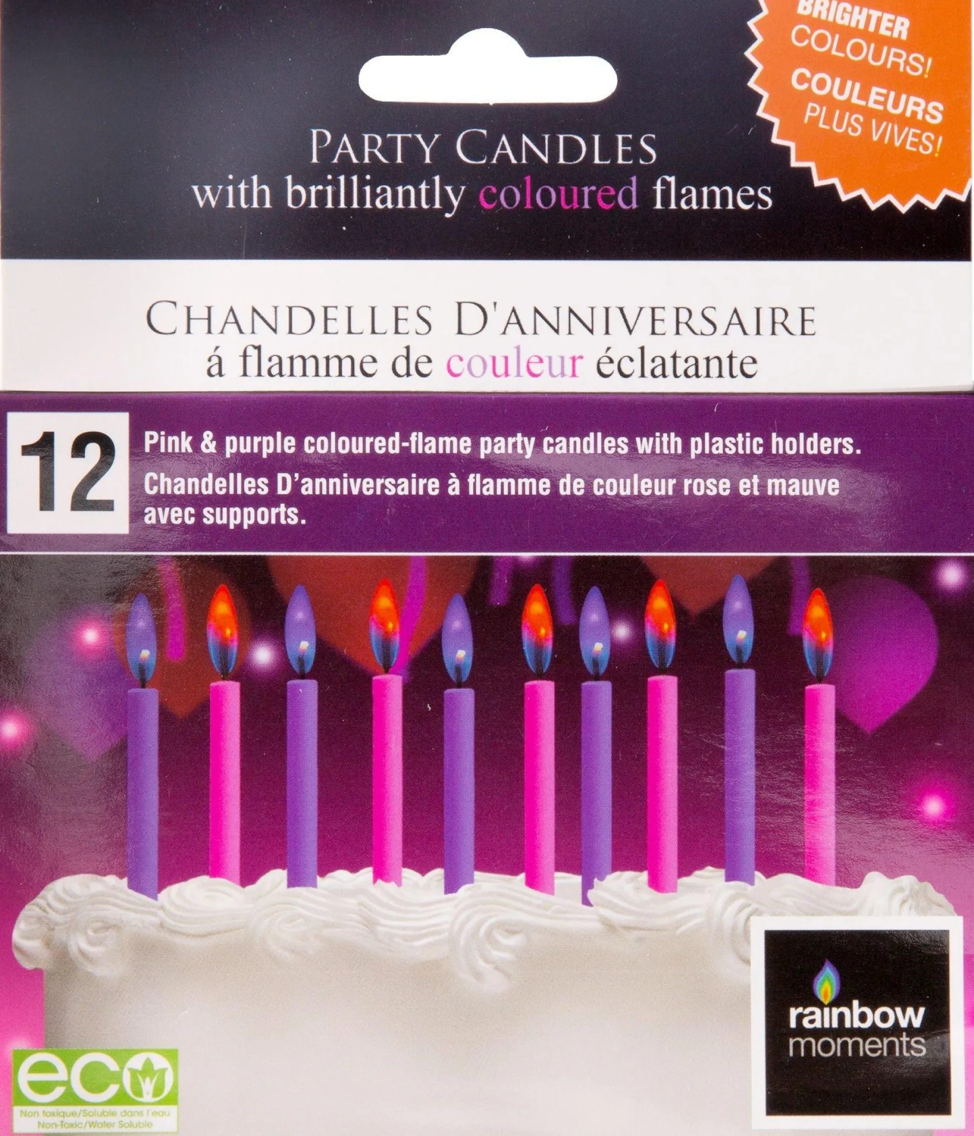 Store Purple Colored Flame Candles 12Ct Baking Supplies