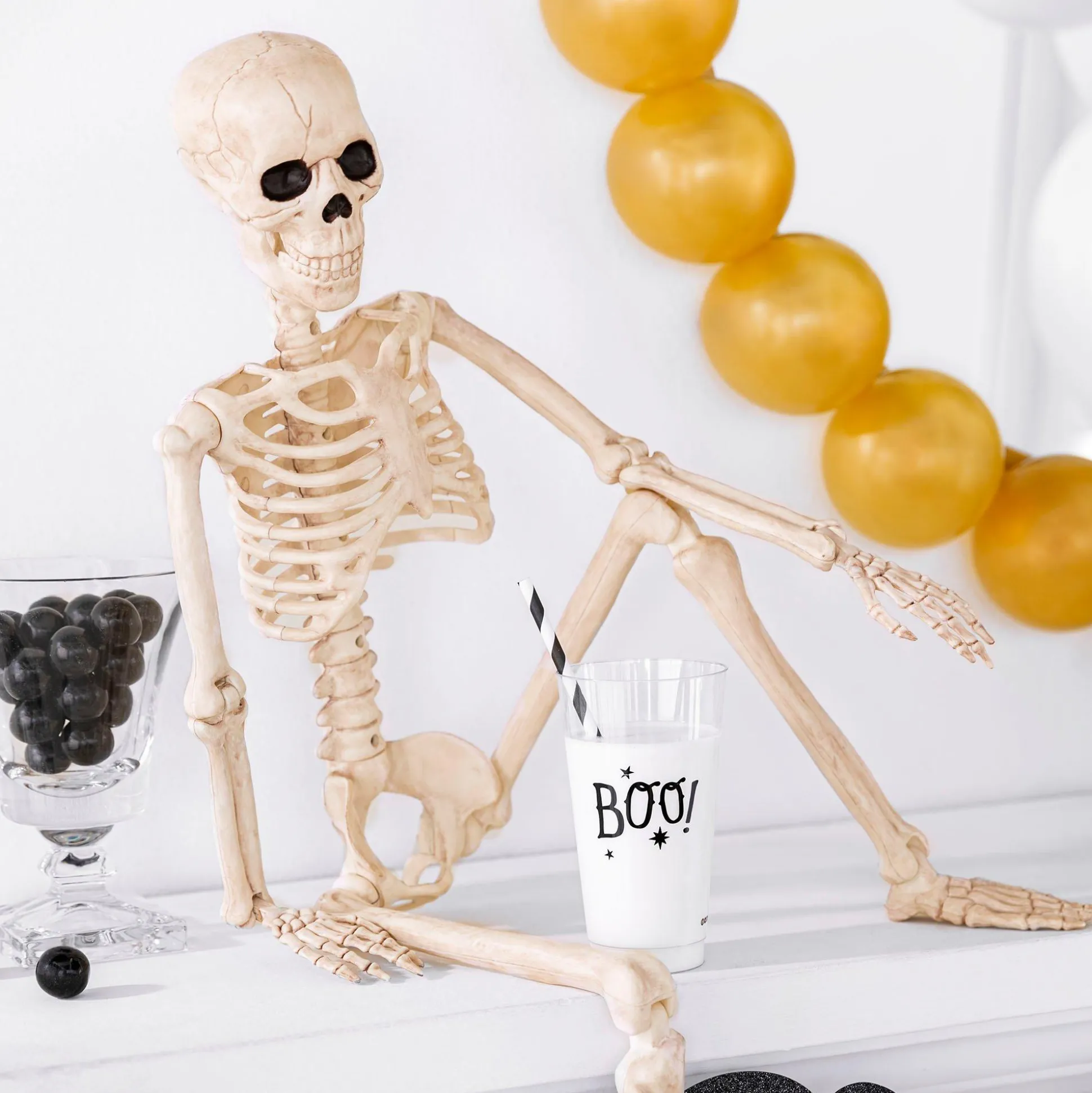 Party City Realistic Hanging Skeleton, 3Ft - Halloween Decoration| Skeletons