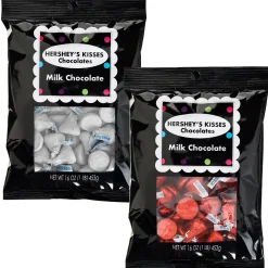 Clearance Red & White Team Colors Hershey's Kisses, 32Oz - Milk Chocolate Candy Buffet By Color