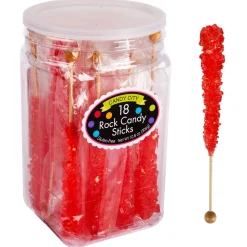 Clearance Red & Yellow Team Colors Rock Candy Sticks, 36Ct - Cherry & Lemon Candy Buffet By Color