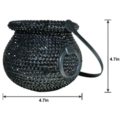 Party City Rhinestone Black Plastic Cauldron, 4.7In X 4.7In| Cauldrons