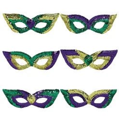 Cheap Sequin Mardi Gras Eye Masks 6Ct Masquerade