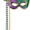 Cheap Sequin Mardi Gras Masquerade Mask On A Stick Masquerade
