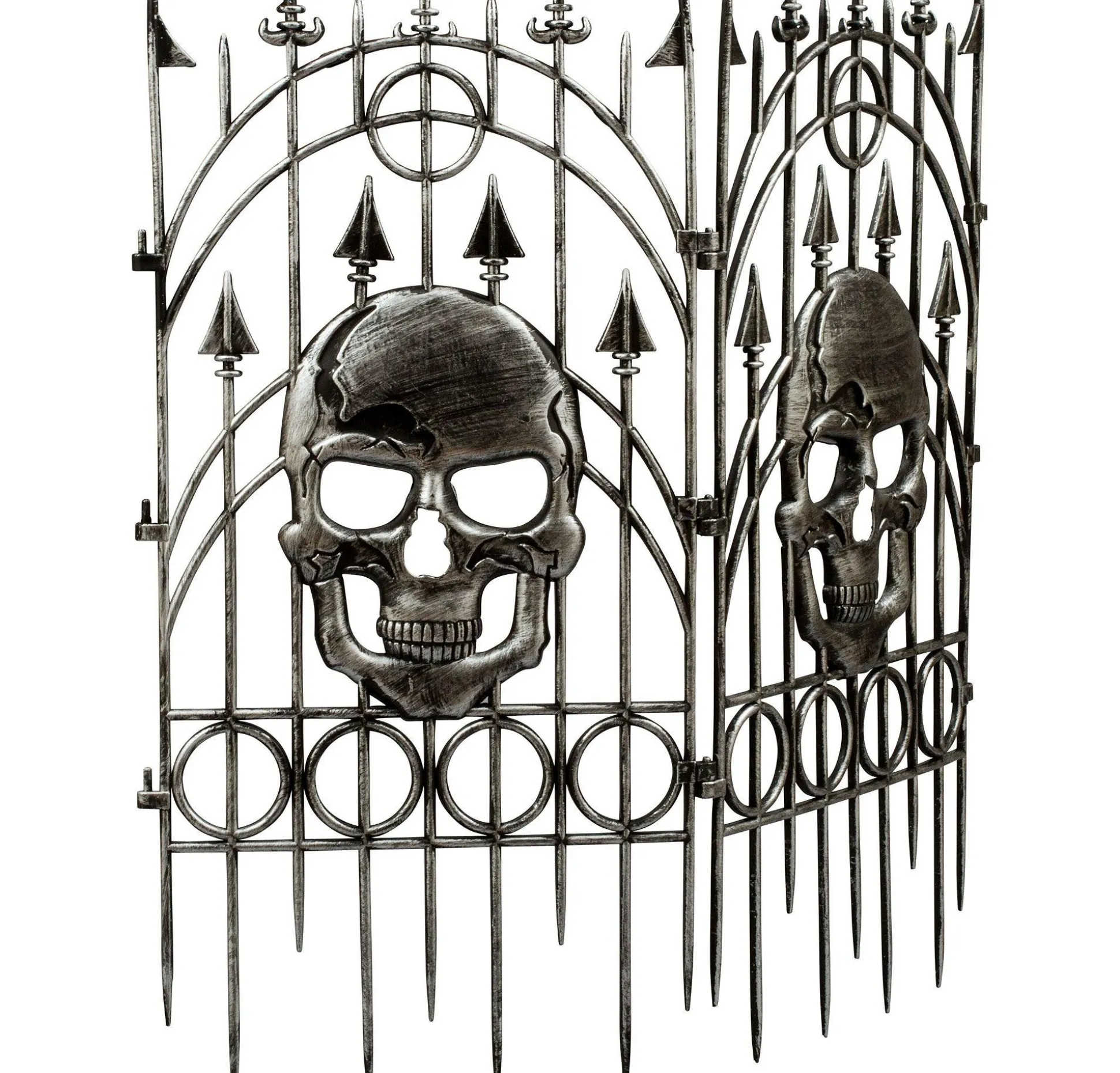 Party City Silver Skull Fence| Yard Stakes & Signs