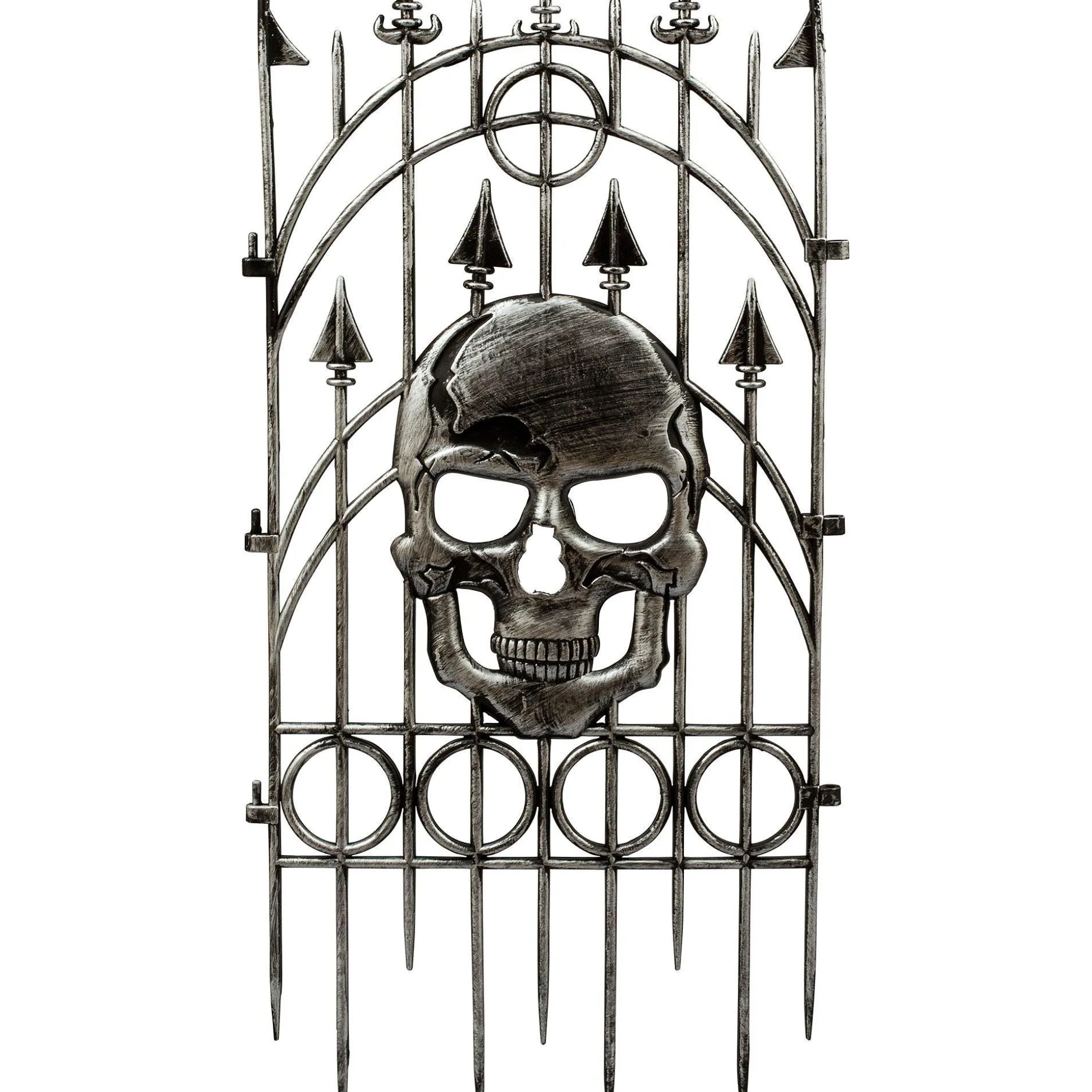 Party City Silver Skull Fence| Yard Stakes & Signs