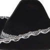 Online Silver Trim Black Sombrero Hats