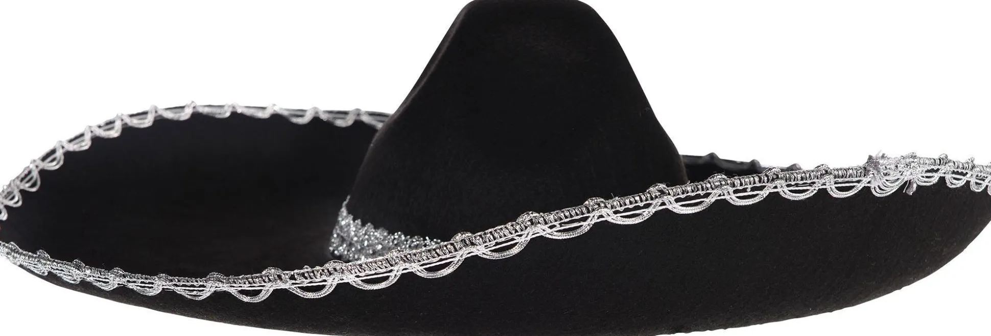 Online Silver Trim Black Sombrero Hats