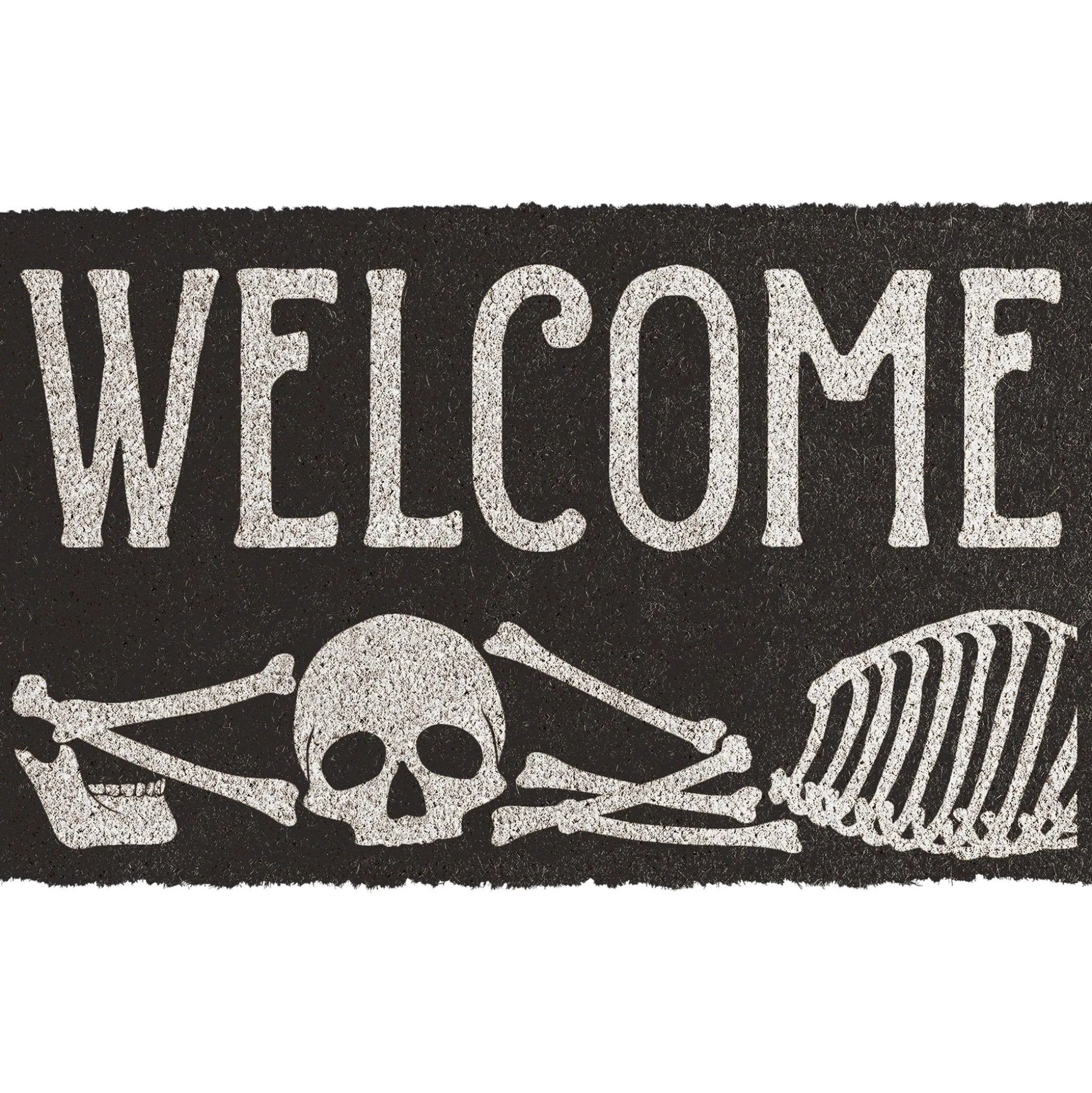 Party City Skeleton Welcome Coir Doormat, 29.5In X 17.75In| Door Décor & Signs