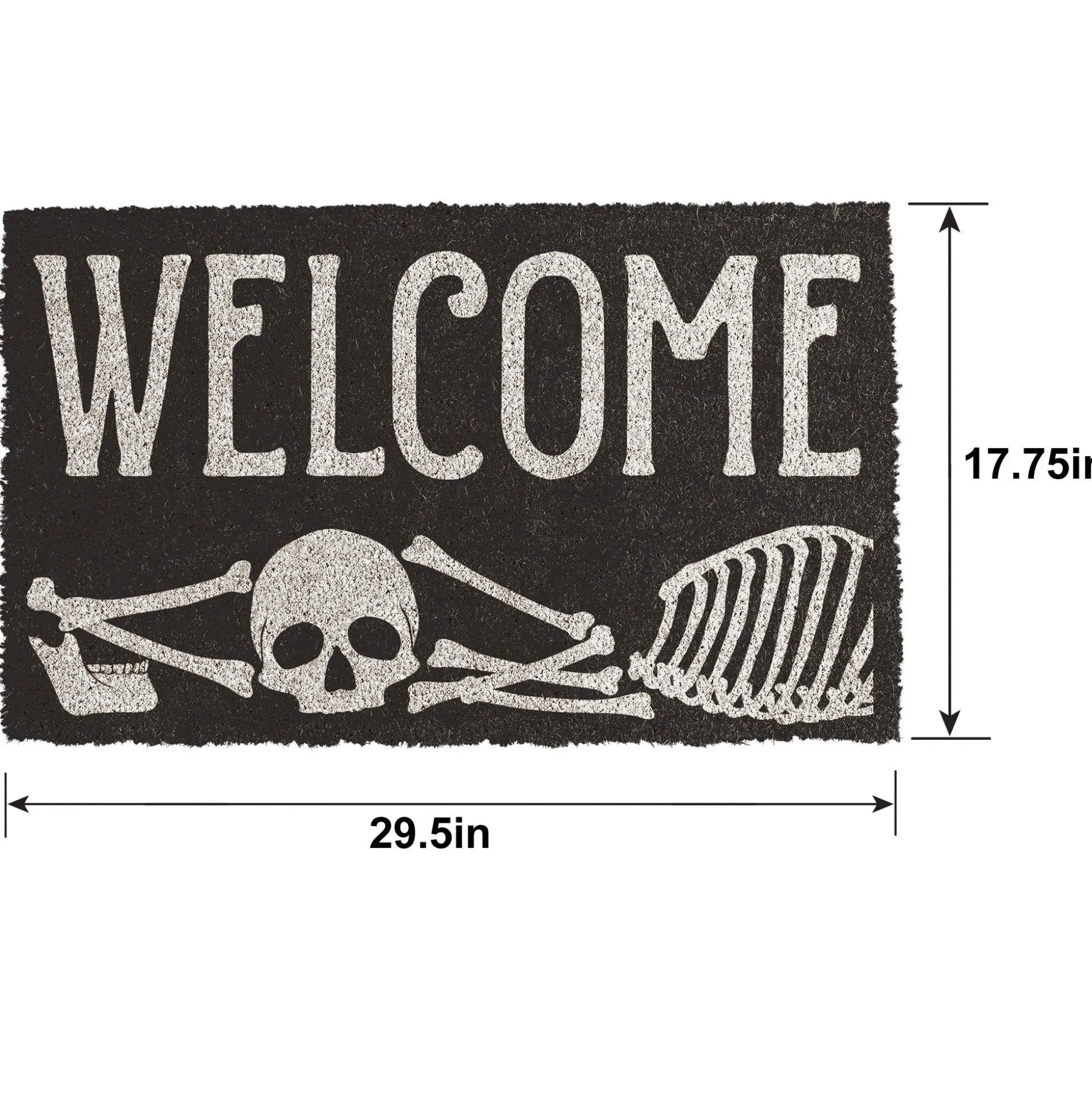 Party City Skeleton Welcome Coir Doormat, 29.5In X 17.75In| Door Décor & Signs