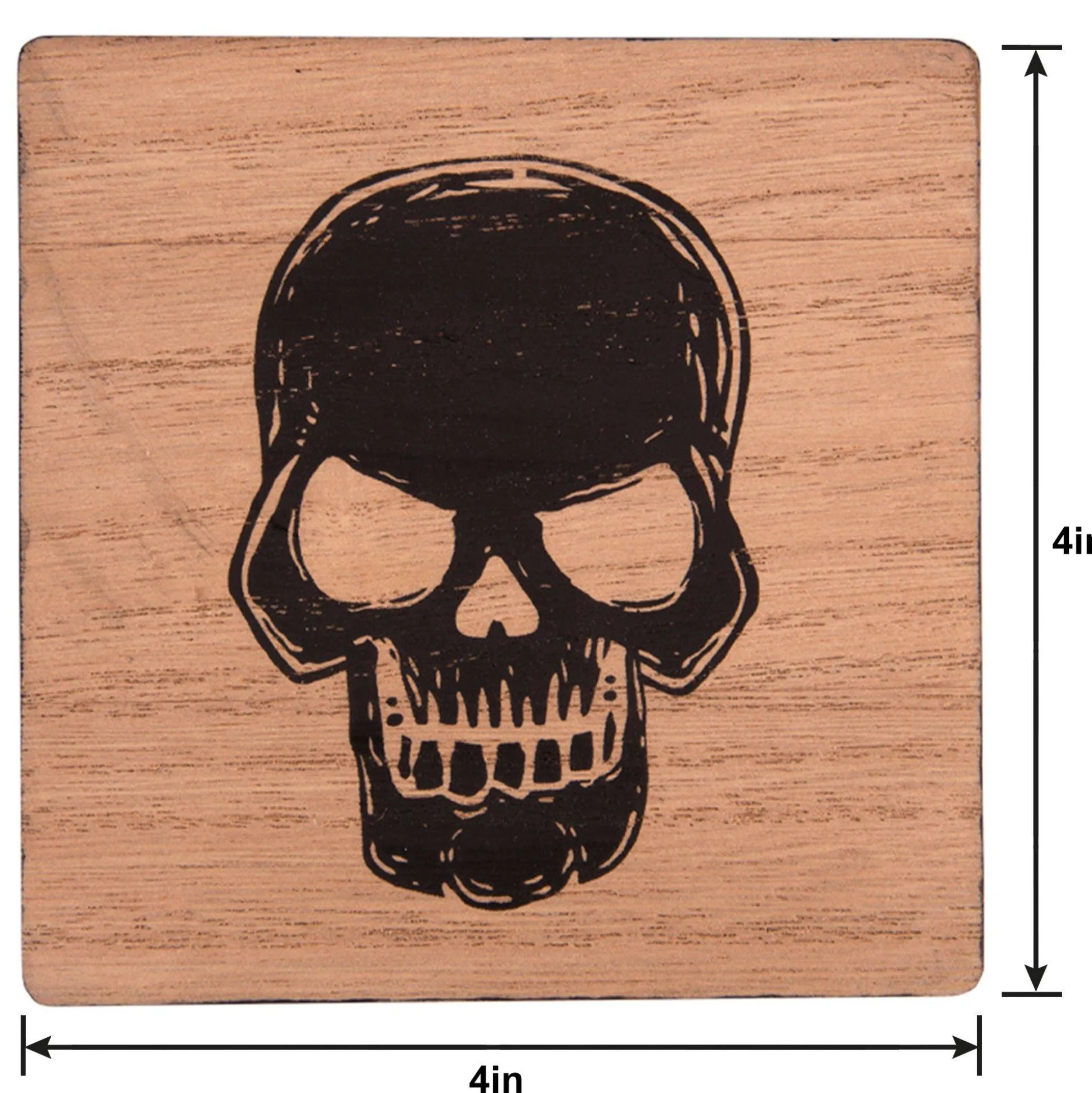 Party City Skull Fiberboard Coasters, 4In, 4Ct| Table Décor & Centerpieces