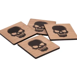 Party City Skull Fiberboard Coasters, 4In, 4Ct| Table Décor & Centerpieces
