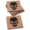 Party City Skull Fiberboard Coasters, 4In, 4Ct| Boneyard Glam