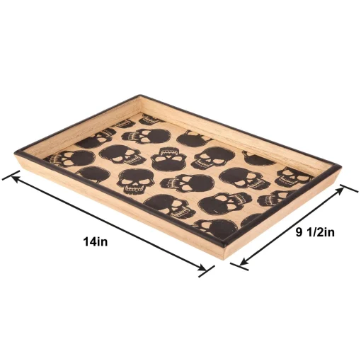 Party City Skull Rectangular Fiberboard Serving Tray, 14In X 9.5In| Home Décor