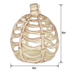 Party City Small Bone Plastic Pumpkin, 6In| Boneyard Glam