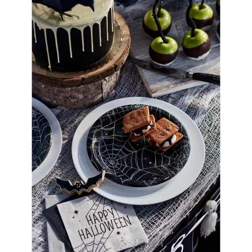 Party City Spiderweb Night Halloween Paper Lunch Napkins, 6.5In, 40Ct| Tableware & Serveware