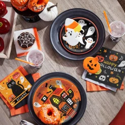 Party City Spooky Friends Halloween Paper Lunch Plates, 8.5In, 50Ct| Spooky Friends