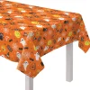 Party City Spooky Friends Halloween Flannel-Backed Vinyl Tablecloth, 52In X 90In| Spooky Friends