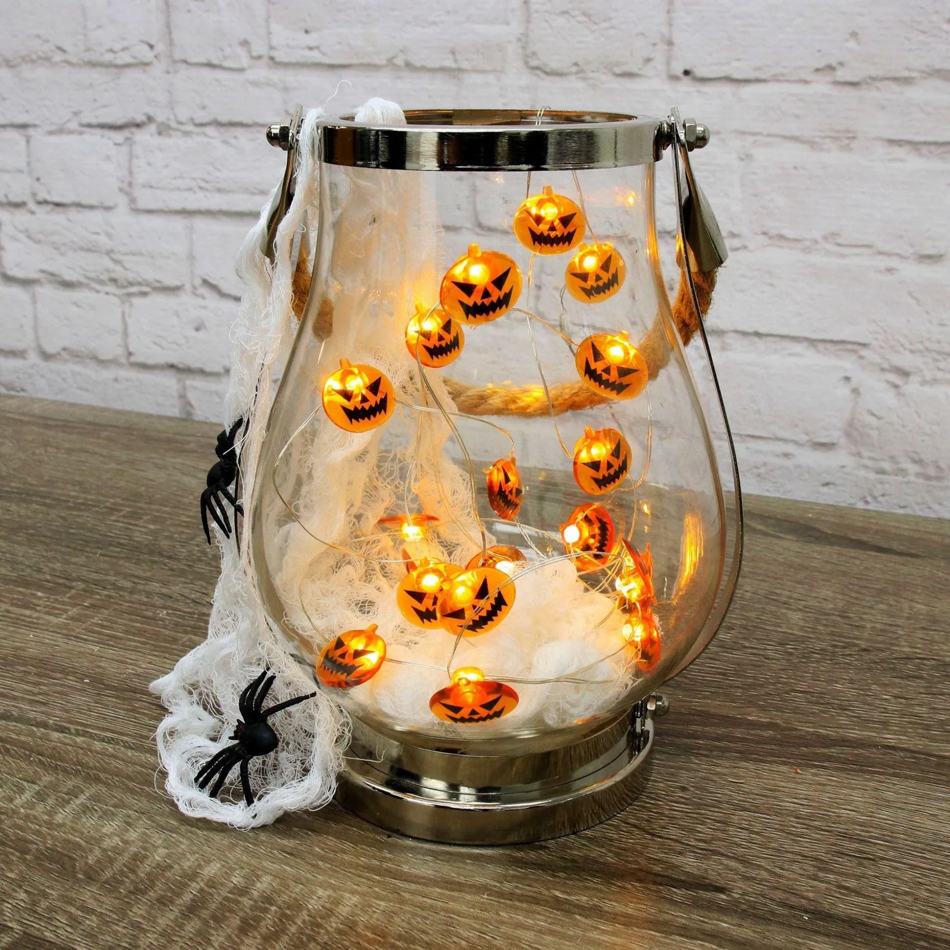 Party City Spooky Jack-O'-Lantern Halloween Led Plastic String Lights, 20 Bulbs, 6.3Ft| Strobe Lights & Black Lights