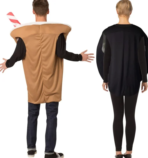 Party City Sprinkle Donut & Cold Brew Coffee Couples Costumes For Adults|Women Funny