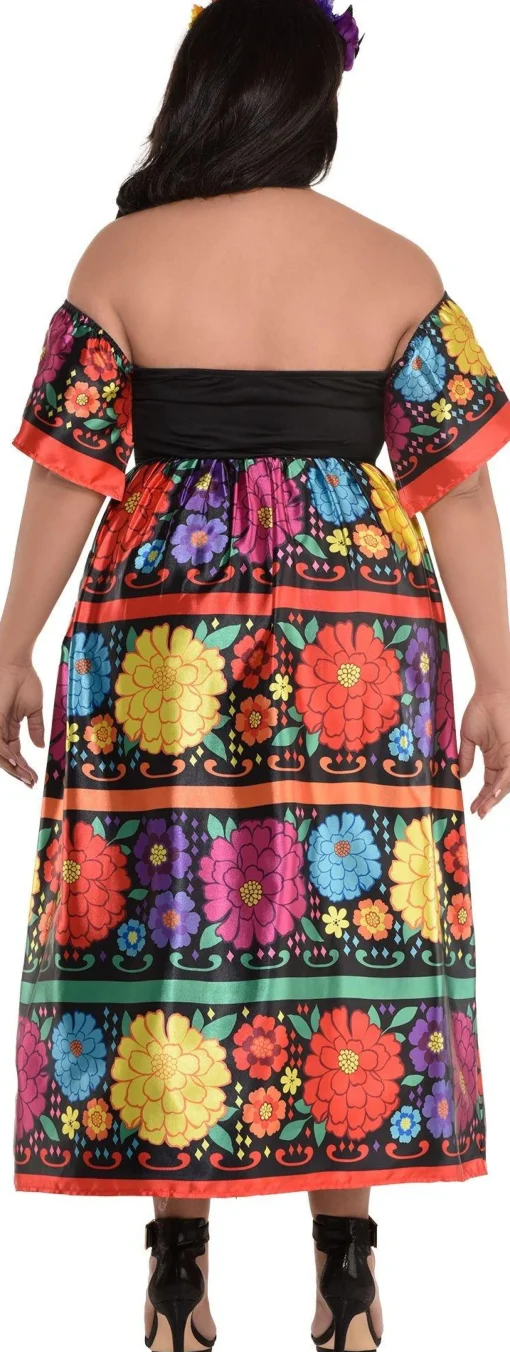 Cheap Sugar Skull Beauty Plus Size Costume For Adults - Day Of The Dead Plus Size Costumes