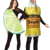 Party City Tequila Bottle & Lime Slice Couples Costumes For Adults|Women Funny