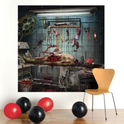 Party City The Morgue Plastic Scene Setter, 65In, 2Pc| Decorations