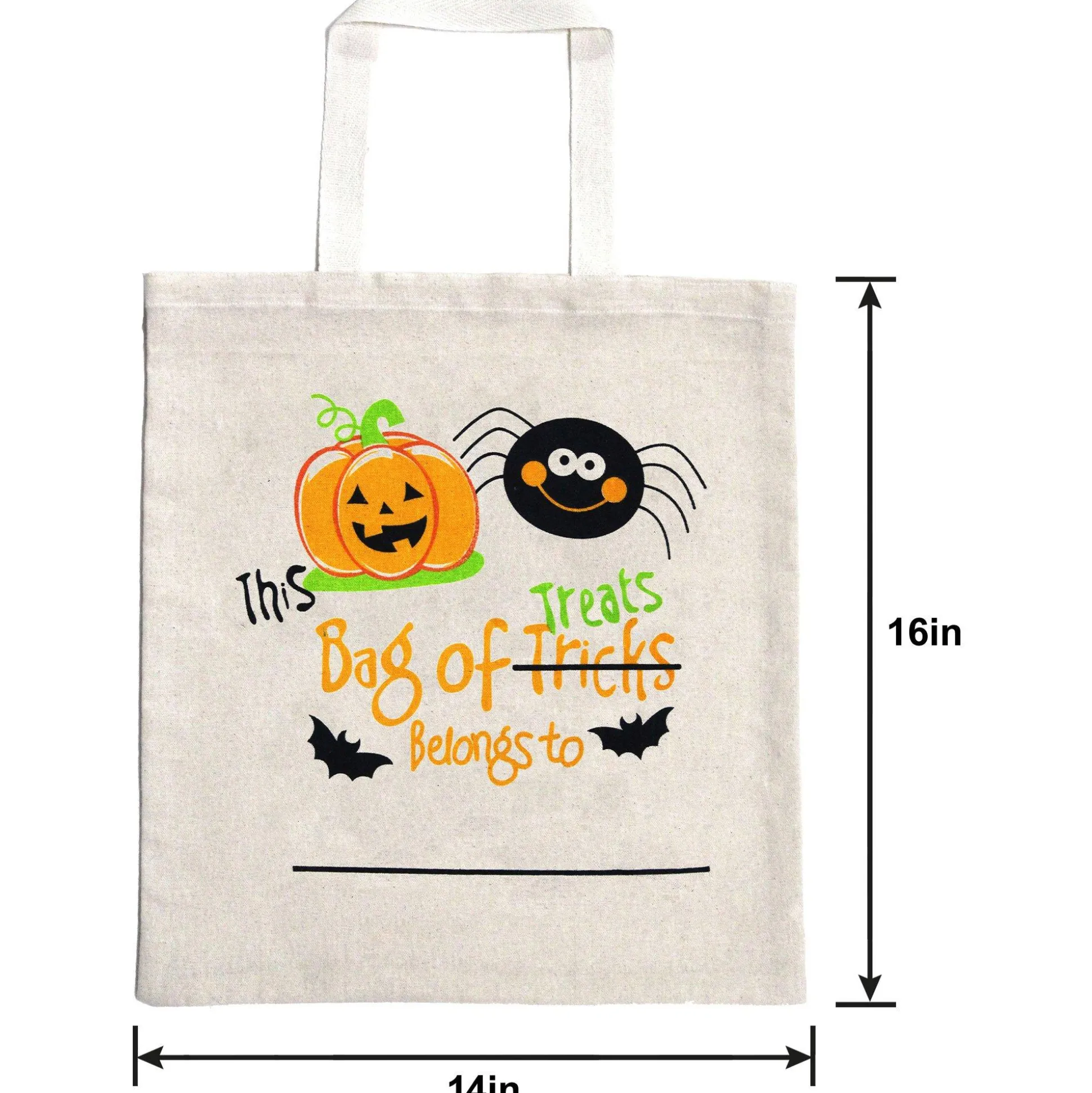 Party City This Bag Of Treats Belongs To Cotton Tote Treat Bag, 14In X 16In| Trick-Or-Treat Bags & Buckets