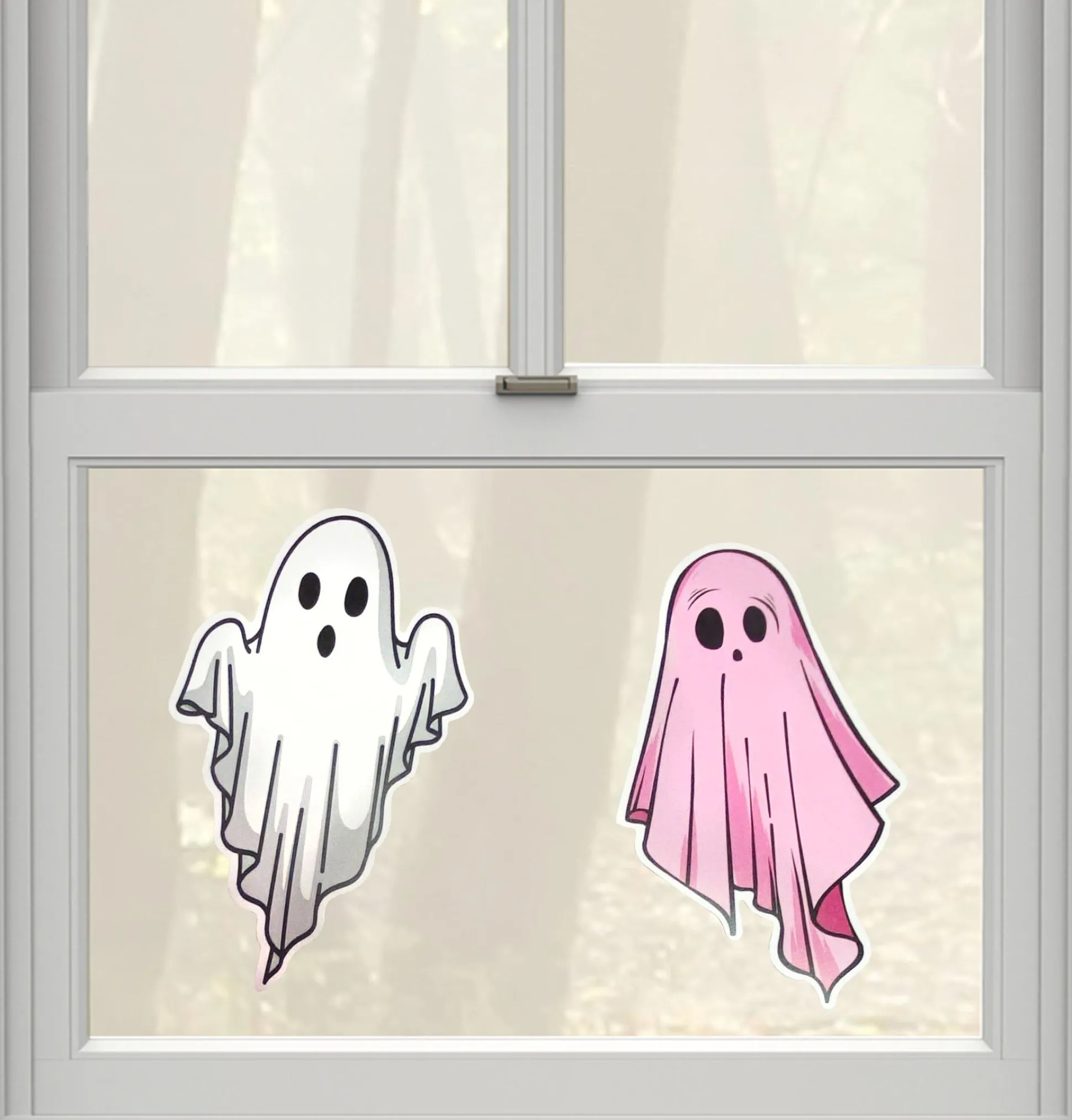 Party City White & Pink Ghost Stickers, 2Ct| Favors & Favor Bags