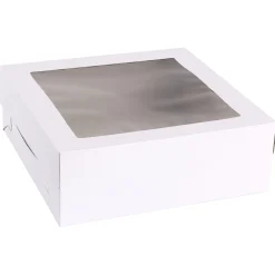 Clearance White Square Window Cake Box, 14In Baking Supplies