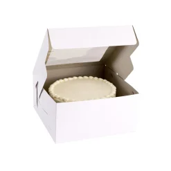Flash Sale White Square Window Cake Box, 12In Boxes, Carriers & Treat Bags