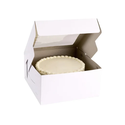 Flash Sale White Square Window Cake Box, 12In Boxes, Carriers & Treat Bags