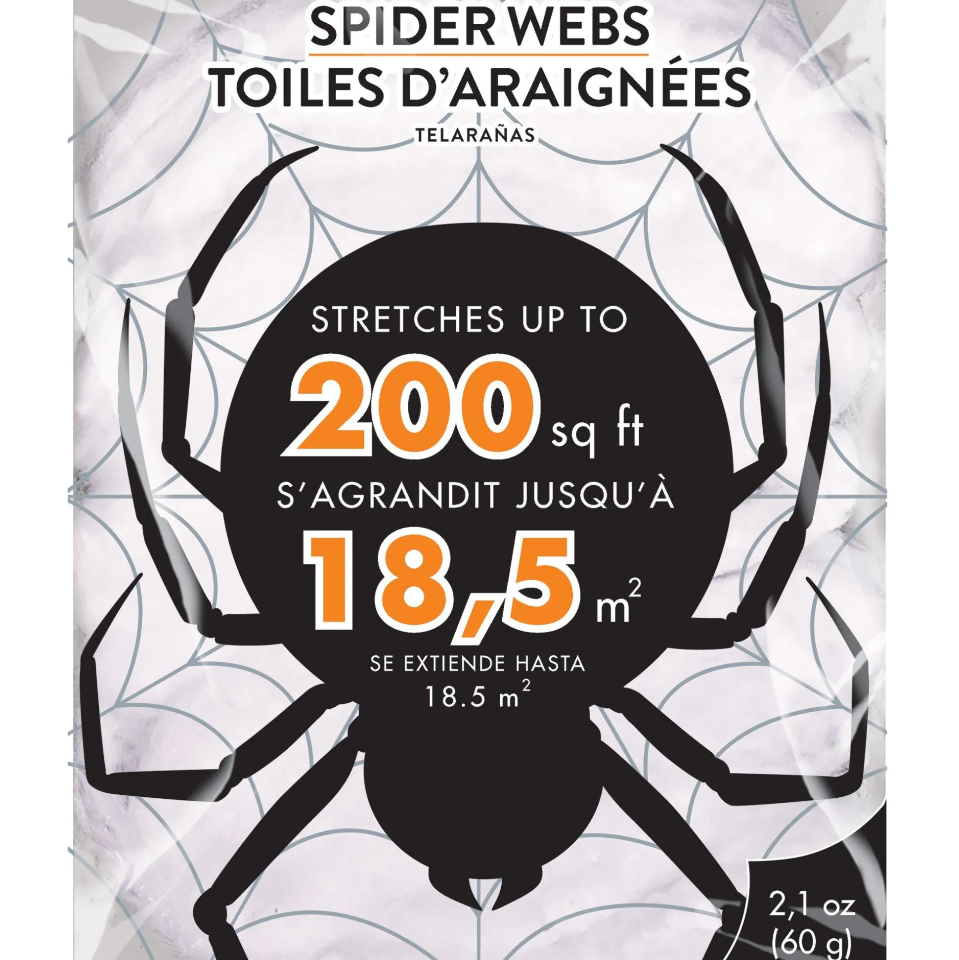 Party City White Stretch Spider Web, 200 Sq Ft| Spiders & Webbing