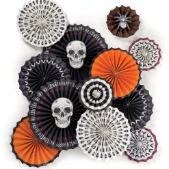 Party City Wicked Hauntings Paper Fan Decorating Kit, 15Pc| Decorations