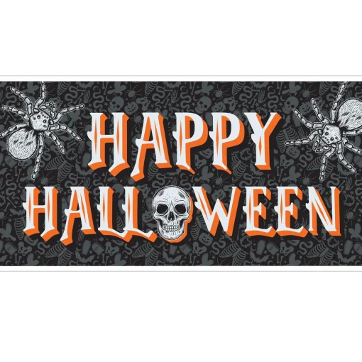 Party City Wicked Hauntings Plastic Horizontal Banner, 5.4Ft X 2.8Ft| Decorations