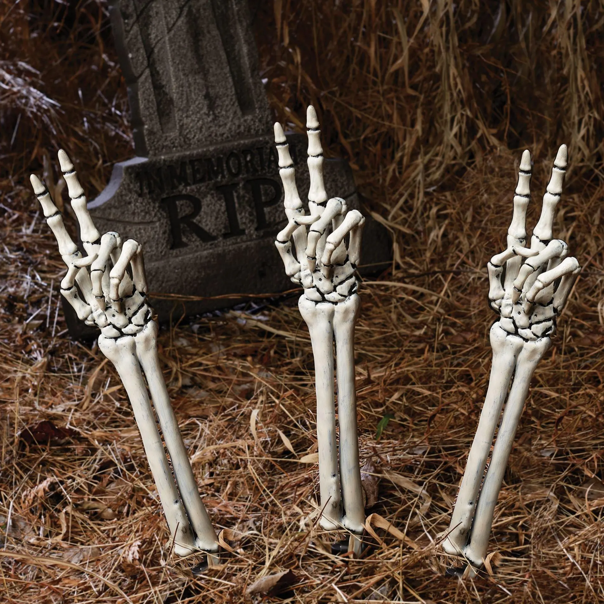 Party City Yard Skeleton Hand Decorations, 3Ct| Skeletons