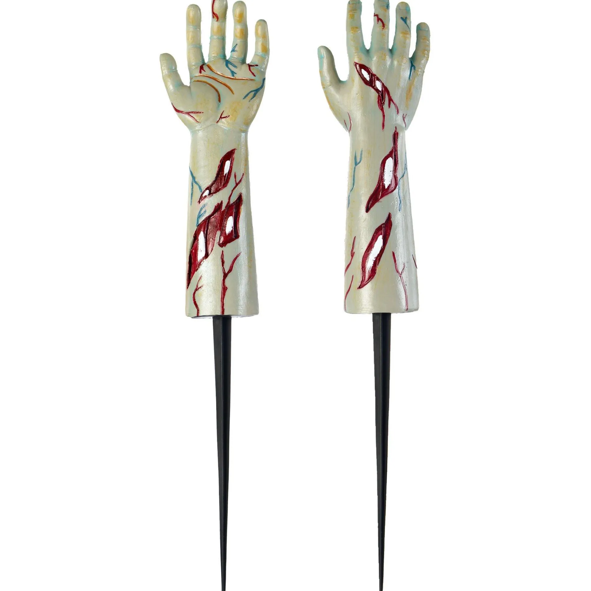 Party City Zombie Hands Plastic Yard Stakes, 25In, 2Ct| Yard Stakes & Signs